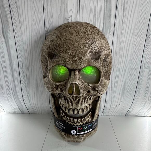 Discontinued Halloween Decoration Scary Jack O Lantern Skull Face Sounds 24x 10 - Picture 3 of 8